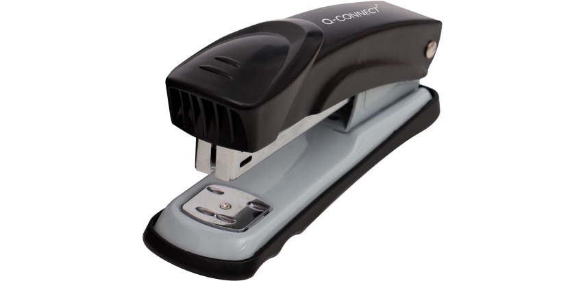 Q-CONNECT Hefter, Metall, Halbstreifen, 25 Blatt, schwarz