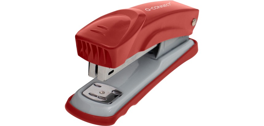 Q-CONNECT agrafeuse, métal, half strip, 25 feuilles, rouge