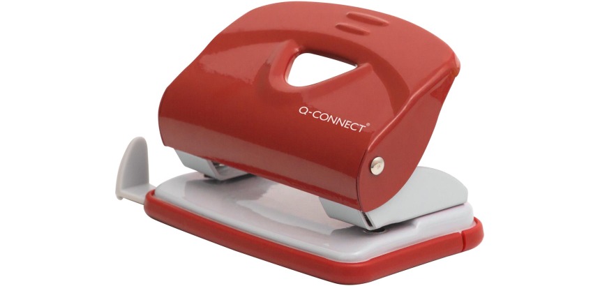 Q-CONNECT Light Duty perforator, metaal, 20 blad, rood