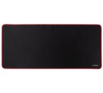 Q-CONNECT tapis de bureau et tapis de souris, ft 90 x 40 cm, noir avec bord rouge
