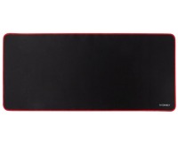 Q-CONNECT Schreibtischunterlage und Mauspad, Größe 90 x 40 cm, schwarz mit rotem Rand