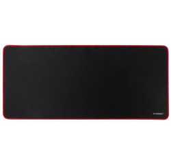 Q-CONNECT bureauonderlegger en muismat, ft 90 x 40 cm, zwart met rode rand
