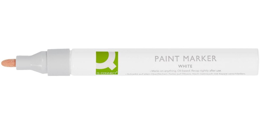 Q-CONNECT marqueur peinture, à base de l'huile, pointe ronde, blanc