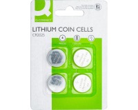 Q-CONNECT knoopcel, lithium, CR2025, blister van 4 stuks
