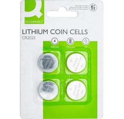 En_pila q-connect tipo boton litio cr2025 3v blister de 4 unidades