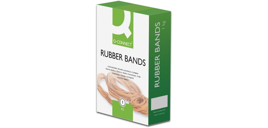 Q-CONNECT rubber bands, width 2 mm, length 120 mm, box of 1 kg