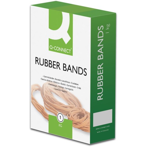 Q-CONNECT élastiques, largeur 2 mm, longueur 120 mm, boîte de 1 kg
