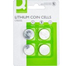 Q-CONNECT pile bouton, lithium, CR2032, blister de 4 pièces