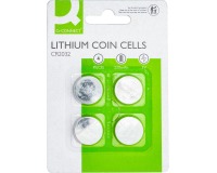 Q-CONNECT knoopcel, lithium, CR2032, blister van 4 stuks