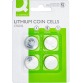 Q-CONNECT knoopcel, lithium, CR2032, blister van 4 stuks