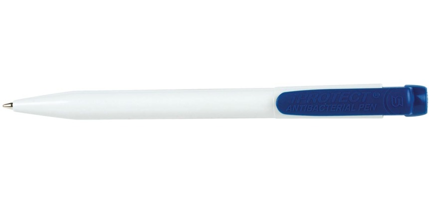 Q-CONNECT Iprotect Stift, antibakteriell, 0,7 mm, mittlere Spitze, blau
