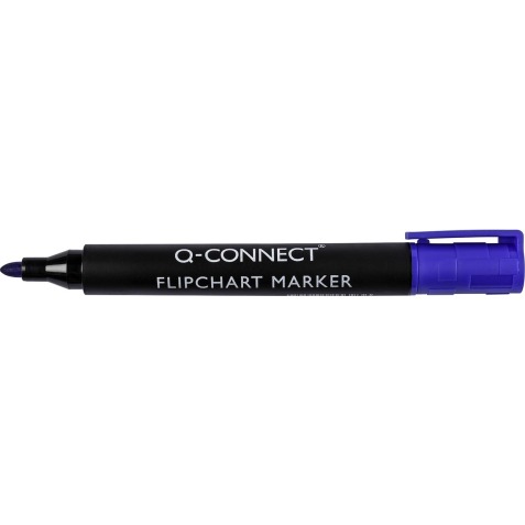 Q-CONNECT marqueurs pour tableaux de conférence, 2-3 mm, pointe ronde, avec clip, bleu