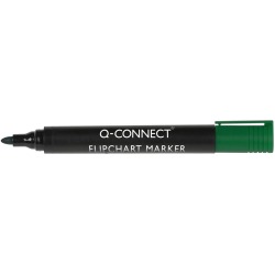 Q-CONNECT marqueurs pour tableaux de conférence, 2-3 mm, pointe ronde, avec clip, vert