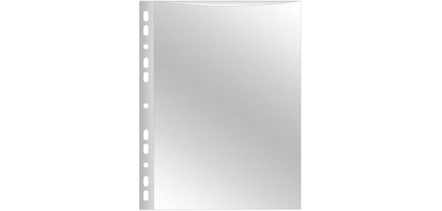 Q-CONNECT punched pocket 11-hole perforation, smooth, 75 microns, pack of 10 pieces