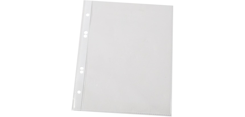 Q-CONNECT A5 portrait punched pocket 4 holes smooth 100 microns pack of 100 pieces