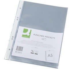 En_funda multitaladro q-connect din a5 100 mc cristal 6 taladros bolsa de 10 unidades