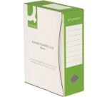 Q-CONNECT boîte à archive, A4, dos 10 cm, en carton de 400 g/m², blanc-vert