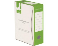 Q-CONNECT boîte à archive, A4, dos 10 cm, en carton de 400 g/m², blanc-vert