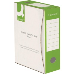 Q-CONNECT boîte à archive, A4, dos 10 cm, en carton de 400 g/m², blanc-vert