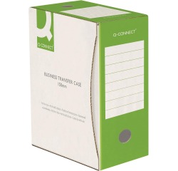 Q-CONNECT archiefdoos, A4, rug 15 cm, in karton van 400 g/m², wit-groen