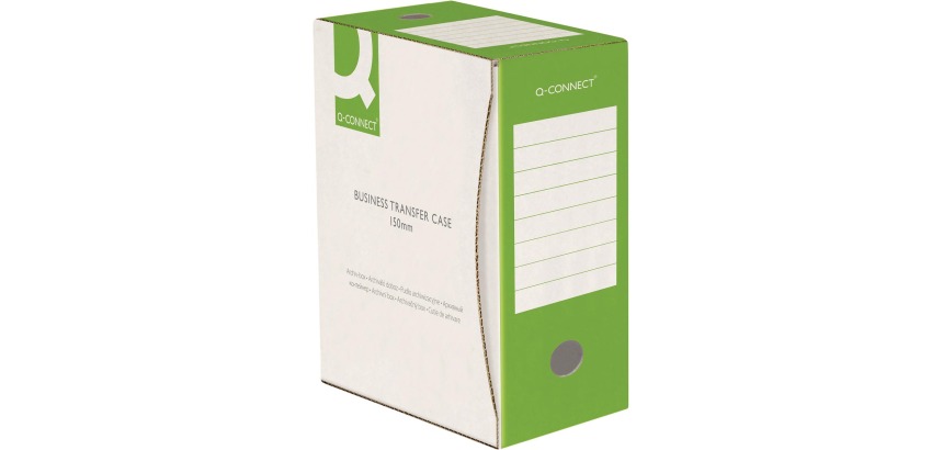 Q-CONNECT archive box, A4, spine 15 cm, made of 400 g/m² cardboard, white-green
