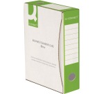 Q-CONNECT boîte à archive, A4, dos 8 cm, en carton de 400 g/m², blanc-vert