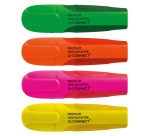 Q-CONNECT Premium surligneur, couleurs assorties, paquet de 4 pièces