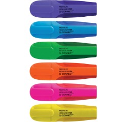 Q-CONNECT Premium surligneur, couleurs assorties, paquet de 6 pièces
