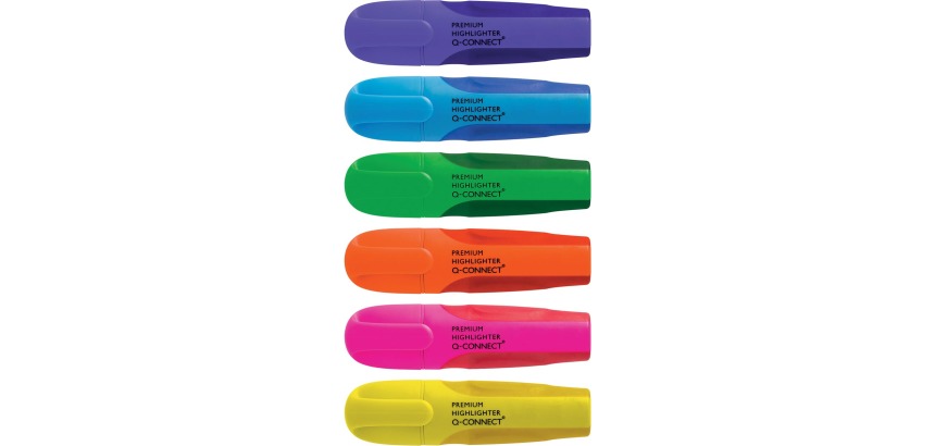 Q-CONNECT Premium markeerstift, geassorteerde kleuren, pak van 6 stuks