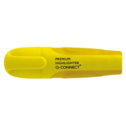 EN_Rotulador q-connect fluorescente amarillo premium punta biselada con sujecion de caucho