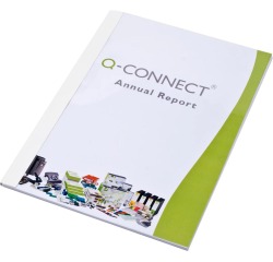 Q-CONNECT thermische omslagen, ft A4, karton met PET cover, rug van 6 mm, pak van 20 stuks, wit