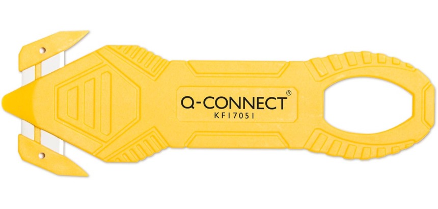 Q-CONNECT cutter de sécurité, ft 13,1 x 4,45 cm, jaune