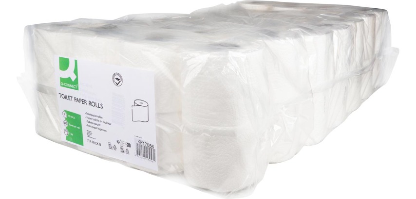 Q-CONNECT papier toilette, 3 plis, 200 feuilles, paquet de 7 x 8 rouleaux
