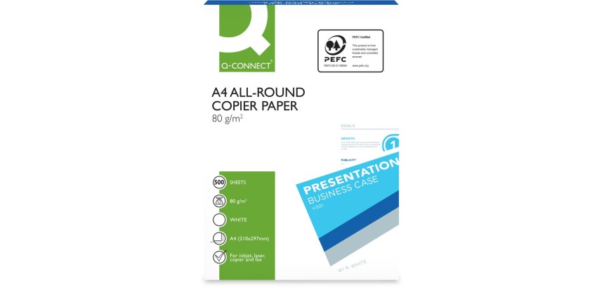 Q-CONNECT All-Round copy paper, A4 size, 80 g, pack of 500 sheets, white