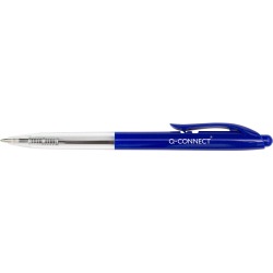 Q-CONNECT The Clicker stylo bille, retractable, medium, boîte de 20 pièces, bleu