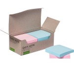 Q-CONNECT Quick Notes Recycles pastel, ft 76 x 76 mm, boîte de 12 pièces en couleurs assorties