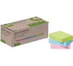Q-CONNECT Quick Notes Recycles pastel, ft 38 x 51 mm, boîte de 12 pièces en couleurs assorties