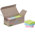 Q-CONNECT Quick Notes Recycles pastel, ft 38 x 51 mm, boîte de 12 pièces en couleurs assorties