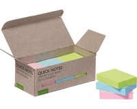 Q-CONNECT Quick Notes Recycles pastel, ft 38 x 51 mm, boîte de 12 pièces en couleurs assorties