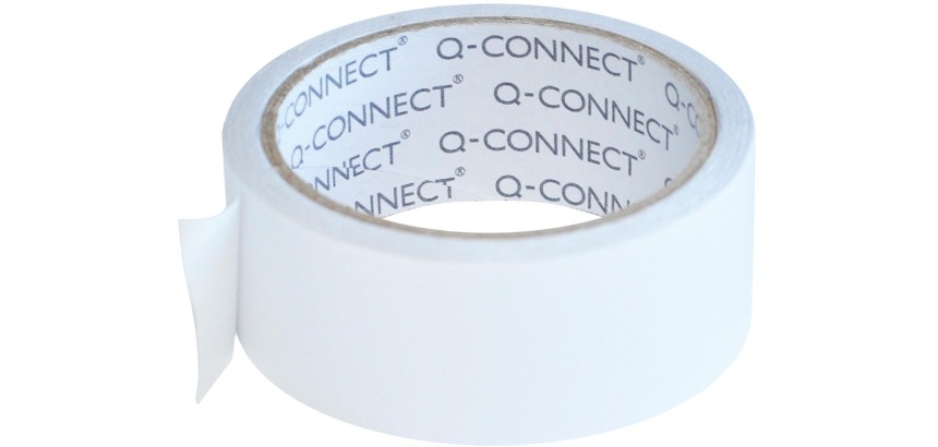 Q-CONNECT ruban adhésif en vinyle, double face, 38 mm x 10 m, 90 microns, transparent