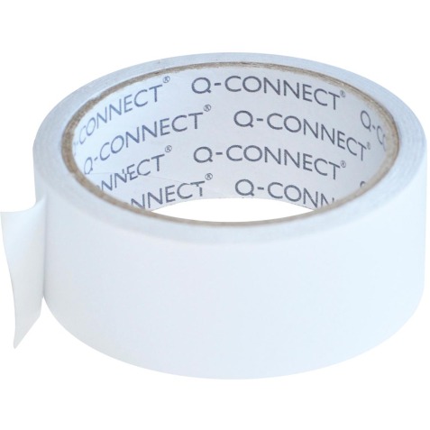 Q-CONNECT ruban adhésif en vinyle, double face, 38 mm x 10 m, 90 microns, transparent
