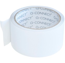Q-CONNECT ruban adhésif en vinyle, double face, 50 mm x 10 m, 90 microns, transparent