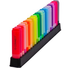 Q-CONNECT markeerstift, deskset, 23 verschillende kleuren