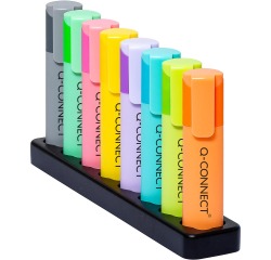 Q-CONNECT pastel highlighter, desk set, 8 assorted colors