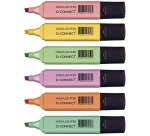 Q-CONNECT pastel highlighter, assorted colors, pack of 6 pieces