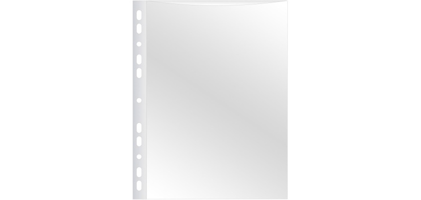 Q-CONNECT pochette perforée A4 perforation 11 trous lisse 80 microns paquet de 50 pièces