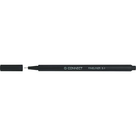 Q-CONNECT fineliner, 0,4 mm, driehoekig, zwart