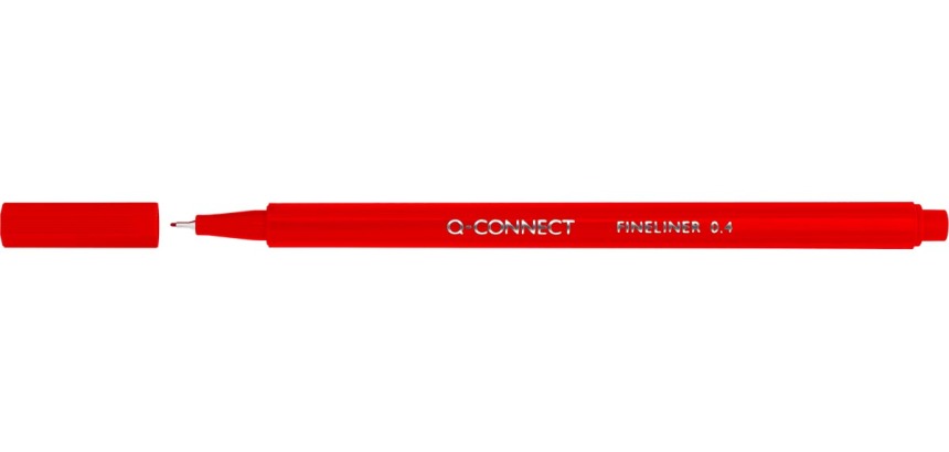 Q-CONNECT fineliner, 0,4 mm, driehoekig, rood