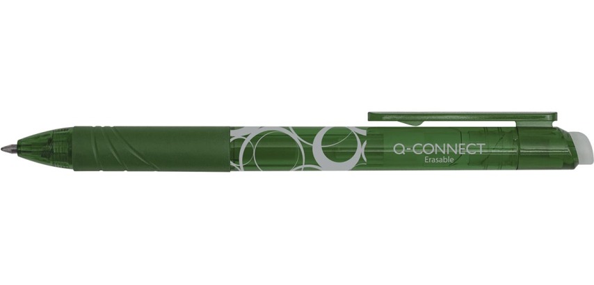Q-CONNECT gel ink roller, erasable, green