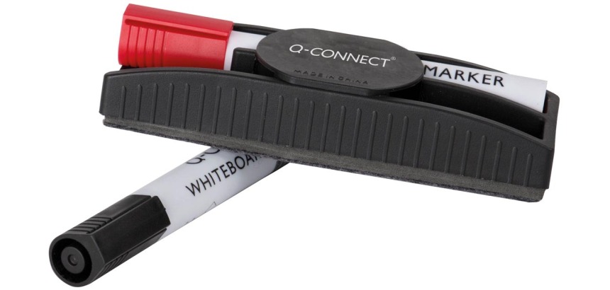 Q-CONNECT brosse effaçeur, magnétique, pour tableau blanc, avec 2 marqueurs